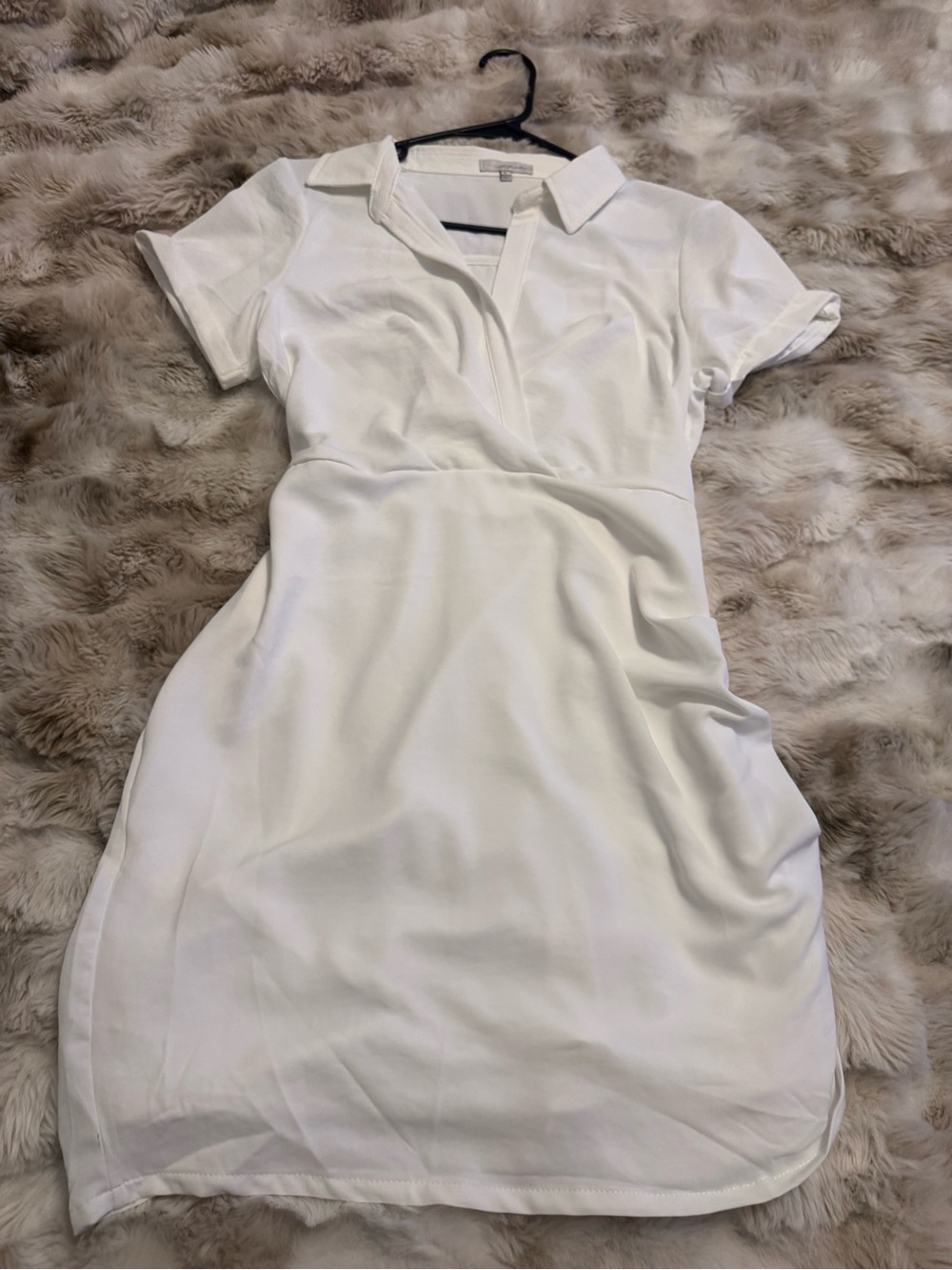 Women's White Shirt Dress - Classic Short Sleeve